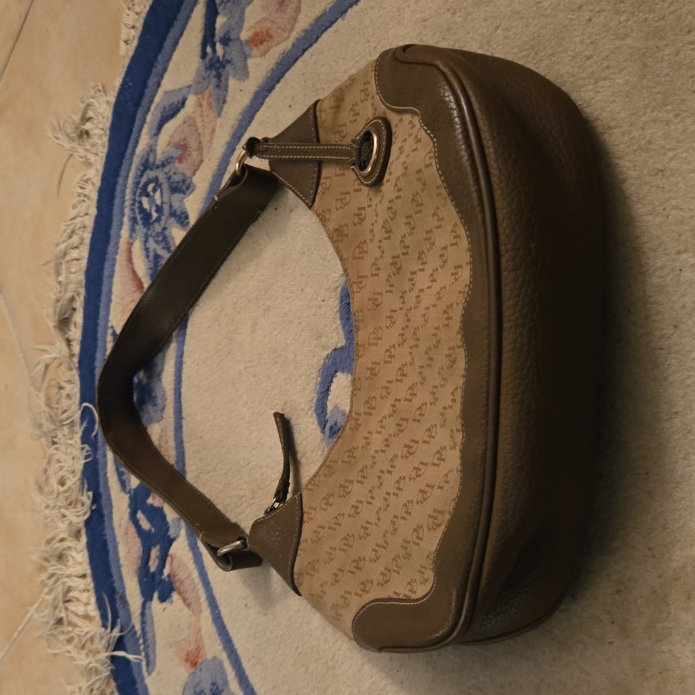Vintage Dooney & Bourke Monogram Canvas & Leather Shoulder Bag - Picture 8 of 10